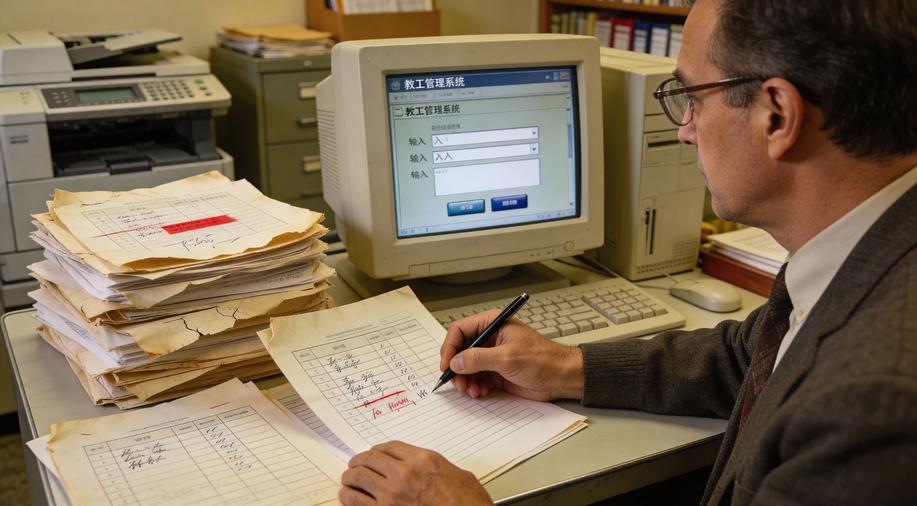 早期紙質(zhì)表格與系統界面